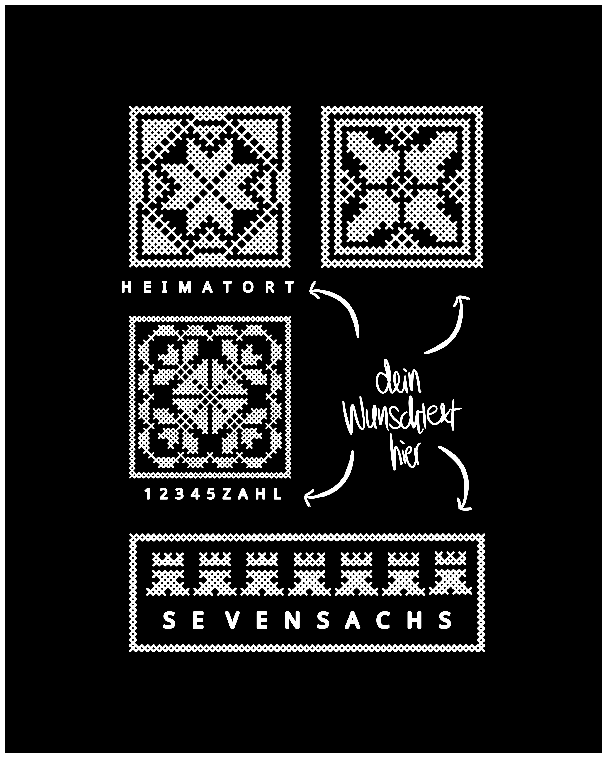 T-Shirt "BROSTBURCH" schwarz frontprint DAMEN/HERREN