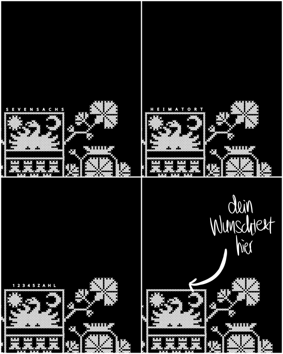 T-Shirt "WAPPENBLEAMEN" schwarz frontprint DAMEN/HERREN